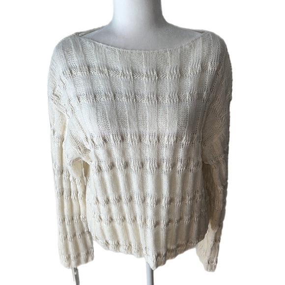 NWT Lafayette 148 Rib Bateau Neck Sweater Cloud Knit Silk Wool Cotton Sweater - Picture 6 of 13